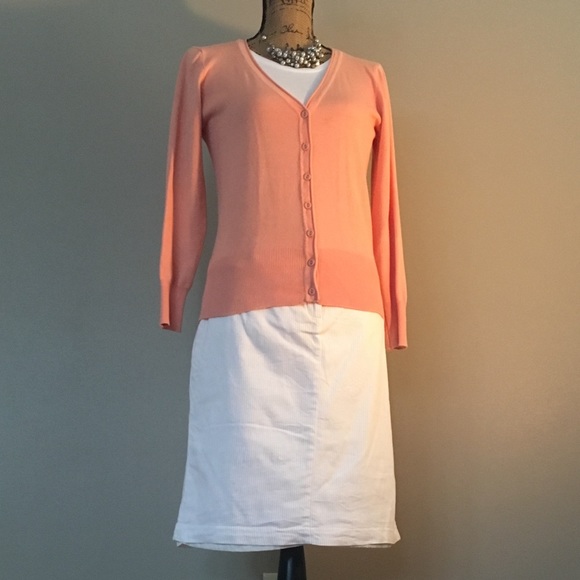 White/Brown Pin Stripe Skirt - Picture 2 of 8